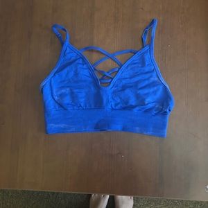 Electric blue PINK sports bra